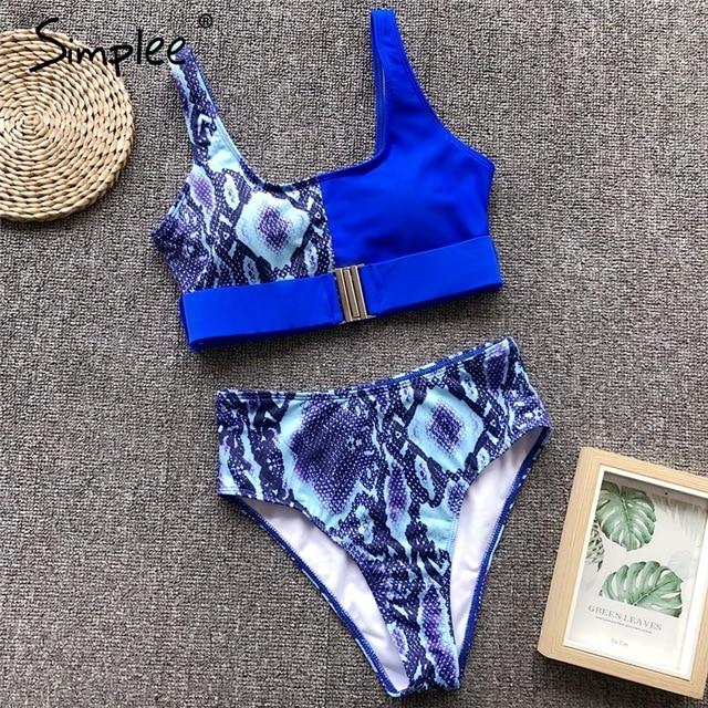 Simplee Sexy leopard print women swimwear bathing suit Push up two-pieces bodysuit Summer beach casual high waist swimsuit 2019