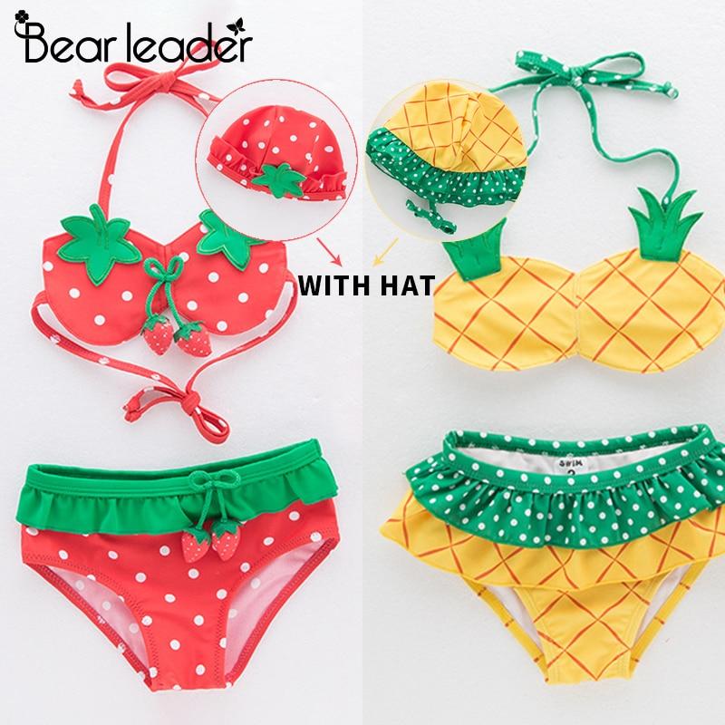 Bear Leader Girls Clothing Set Cute Swimwear Kids Fashion Girl Fruit Toddler Swimming Set Bikini Swimsuit for Children Clothing